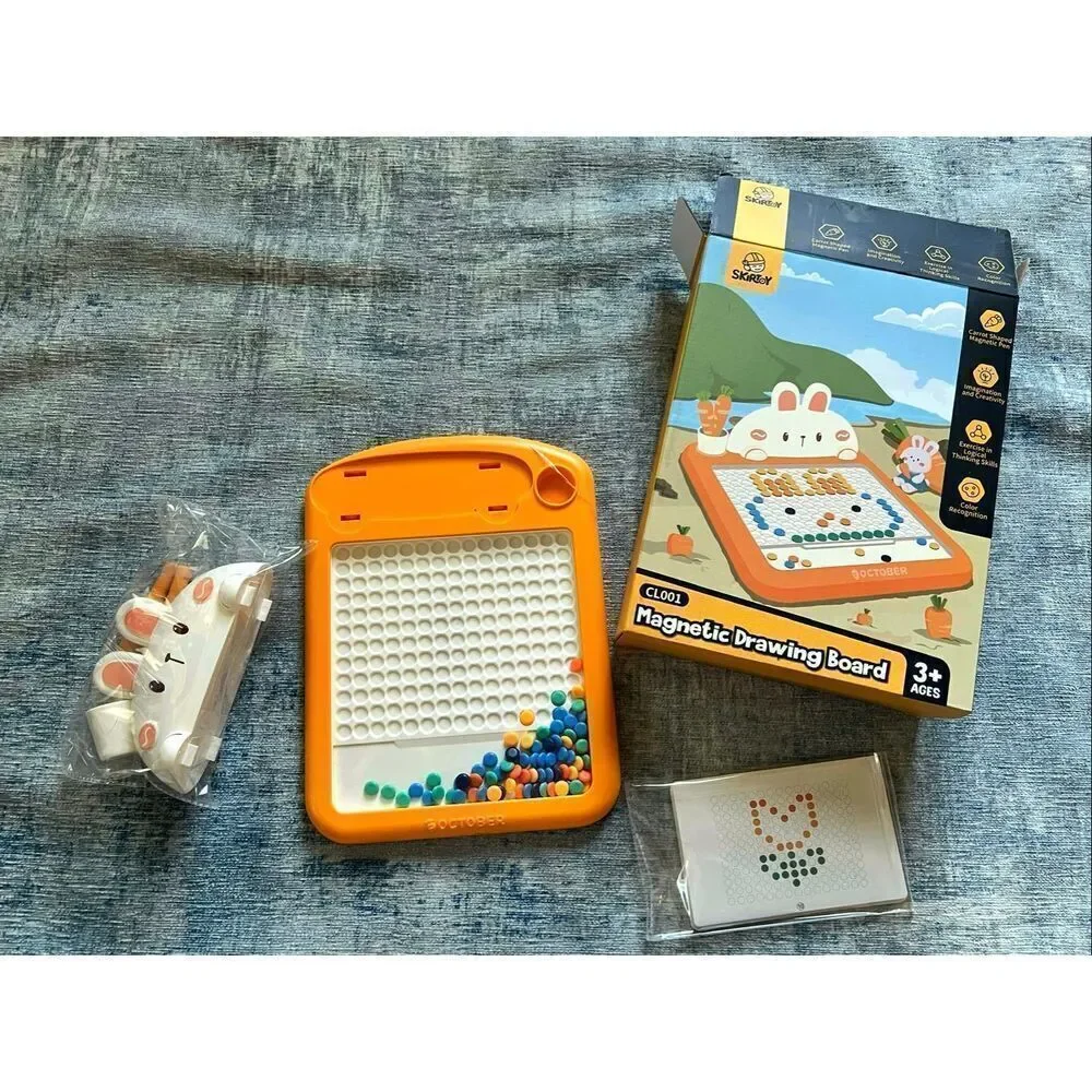NIB! Skirtoy Bunny Rabbit Carrots Magnetic Drawing Board Toy